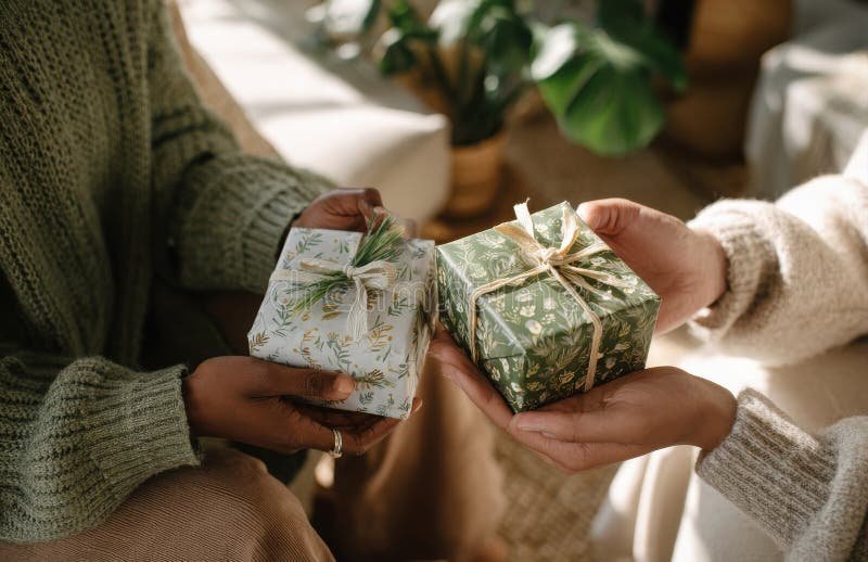 kadet vaihtamassa lahjapakettia luonnossa