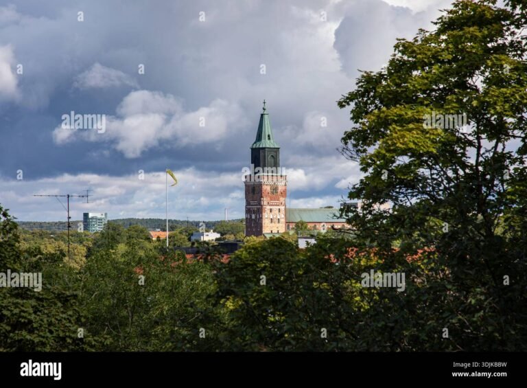 turun kaupunkinakyma sahkopylvaiden kanssa